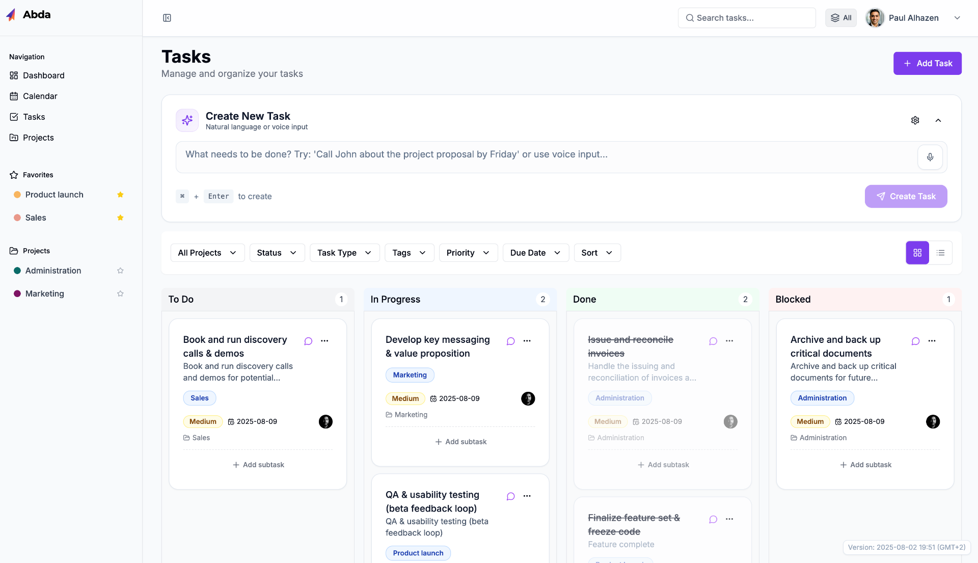 Abda Ai - Intelligent Task Management